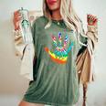 Peace Sign Love Handprint 60S 70S Tie Dye Hippie Costume Women's Oversized Comfort T-shirt Moss