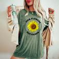 Pick Flowers Not Fights Sunflower Hippie Peace Aesthetic Women's Oversized Comfort T-shirt Moss