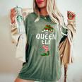 The Queen Elf Matching Family Christmas Party Pajama Women's Oversized Comfort T-Shirt Moss