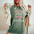 Relax Were All Crazy Its Not A Competition Flamingo Women's Oversized Comfort T-shirt Moss