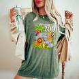 Safari Zoo Birthday Party Wild Zoo Animals Teacher Toddlers Women's Oversized Comfort T-Shirt Moss