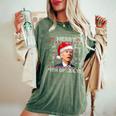 Santa Joe Biden Merry 4Th Of July Ugly Christmas Sweater Women's Oversized Comfort T-Shirt Moss