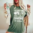 Im A Simple Girl Love Dogs Camping And Wine Camper Women's Oversized Comfort T-shirt Moss