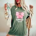 Support Squad Breast Cancer Awareness Butterfly Ribbon Women's Oversized Comfort T-Shirt Moss