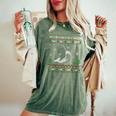 Ugly Christmas Sweater For Narwhal Lovers Ugly Women's Oversized Comfort T-Shirt Moss