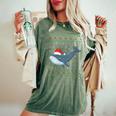 Ugly Xmas Whale Graphic Ugly Sweater Christmas Women's Oversized Comfort T-Shirt Moss