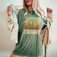Never Underestimate An Old Chemist Nerdy Chemistry Teacher Women's Oversized Comfort T-Shirt Moss