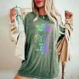 Never Underestimate An Old Lady Who Loves Cats Born In July Women's Oversized Comfort T-Shirt Moss