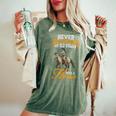 Never Underestimate An Old Woman With A Horse Riding Horses Women's Oversized Comfort T-Shirt Moss