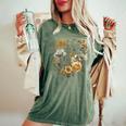 Vintage Inspired Flower Botanical Chart RedPoppy Flower Women's Oversized Comfort T-Shirt Moss