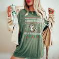All I Want For Christmas Is A Raccoon Ugly Xmas Sweater Women's Oversized Comfort T-Shirt Moss