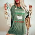 All I Want For Xmas Is A Sheep Ugly Christmas Sweater Women's Oversized Comfort T-Shirt Moss
