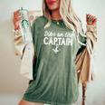 Wife Dibs On The Captain Captain Wife Retro Women's Oversized Comfort T-Shirt Moss
