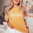 Alabama Bama Fancy White Script Women Girls Ns Women's Oversized Comfort T-shirt Mustard