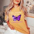 Alzheimer's Awareness I Will Remember You Butterfly Women's Oversized Comfort T-Shirt Mustard
