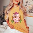 Aunt Of The Birthday Cowgirl Kids Rodeo Party Bday Women's Oversized Comfort T-shirt Mustard