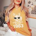 Awesome Since 1963 60Th Birthday 60 Year Old Cat Lovers Women's Oversized Comfort T-Shirt Mustard