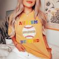 Baseball Lover Autism Awareness Puzzle Be Kind Kindness Women's Oversized Comfort T-shirt Mustard
