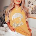 Bear Deer Beer Day Drinking Adult Humor Women's Oversized Comfort T-Shirt Mustard