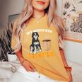 Bernedoodle Dog Coffee My Needs Are Simple Bernedoodle Women's Oversized Comfort T-Shirt Mustard