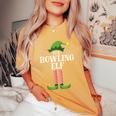 Bowling Elf Matching Family Group Christmas Party Women's Oversized Comfort T-Shirt Mustard