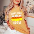 Candy Corn Crew Halloween Costume Friends Women's Oversized Comfort T-Shirt Mustard