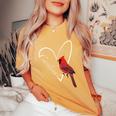 Cardinal Bird Birdlover Birdwatcher Animal Biologist Women's Oversized Comfort T-Shirt Mustard