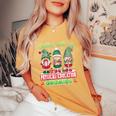 Chillin With My Physical Education Gnomies Teacher Christmas Women's Oversized Comfort T-Shirt Mustard
