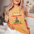 This Is My Christmas Sweater Santa Schnauzer Dog Ugly Xmas Women's Oversized Comfort T-Shirt Mustard