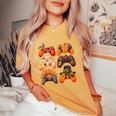Controllers Fall Gaming Video Game Turkey Thanksgiving Boys Women's Oversized Comfort T-Shirt Mustard
