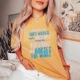 Cowgirl T Cowgirls Are Gods Wildest Angels Women's Oversized Comfort T-shirt Mustard