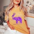 Epilepsy Awareness Sunflower Elephant Be Kind Women's Oversized Comfort T-shirt Mustard