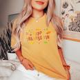 Fall Color Cute Adorable Happy Thanksgiving Women's Oversized Comfort T-Shirt Mustard
