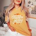 Family Thanksgiving 2023 Fall Autumn Matching Family Women's Oversized Comfort T-Shirt Mustard