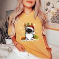 Cat Lover Cute Birman Santa Hat Ugly Christmas Sweater Women's Oversized Comfort T-Shirt Mustard