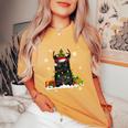 Cat Lover Cute Bombay Santa Hat Ugly Christmas Sweater Women's Oversized Comfort T-Shirt Mustard