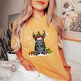 Cat Lovers Cute Korat Cat Ugly Christmas Sweater Women's Oversized Comfort T-Shirt Mustard