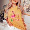 Flamingo Christmas Holiday Tropical Beach Party Women's Oversized Comfort T-Shirt Mustard