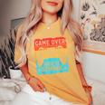 Game Over Back To School For Boys Teacher Student Controller Women's Oversized Comfort T-Shirt Mustard