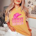Girls Pink Howdy Cowgirl Western Country Rodeo Women's Oversized Comfort T-shirt Mustard