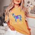 Goat Mom Saying Cute Floral Goat Lover Women's Oversized Comfort T-shirt Mustard