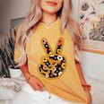 Groovy Peace Sign Retro Daisy 70S Hippie Vintage Women's Oversized Comfort T-shirt Mustard