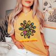 Hippie Soul Flower Power Peace Sign 60S 70S Tie Dye Women's Oversized Comfort T-shirt Mustard