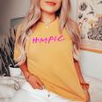 Hmfic With Bright Pink Head Mother Fucker In Charge Women's Oversized Comfort T-Shirt Mustard