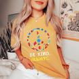 Be Kind Always Kindness Tie Dye Peace Sign Vintage Retro Women's Oversized Comfort T-shirt Mustard