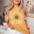 Be Kind Autism Awareness Quote Puzzle Piece Sunflower Women's Oversized Comfort T-shirt Mustard