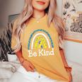 Be Kind Rainbow World Down Syndrome Awareness Day Women's Oversized Comfort T-shirt Mustard