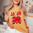 Loser Lover Drip Heart Red Matching Outfit Women Women's Oversized Comfort T-Shirt Mustard