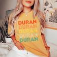 Love Heart Duran Vintage Style Black Duran Women's Oversized Comfort T-Shirt Mustard