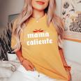 Mama Caliente Hot Mom Red Peppers Streetwear Fashion Baddie Women's Oversized Comfort T-Shirt Mustard